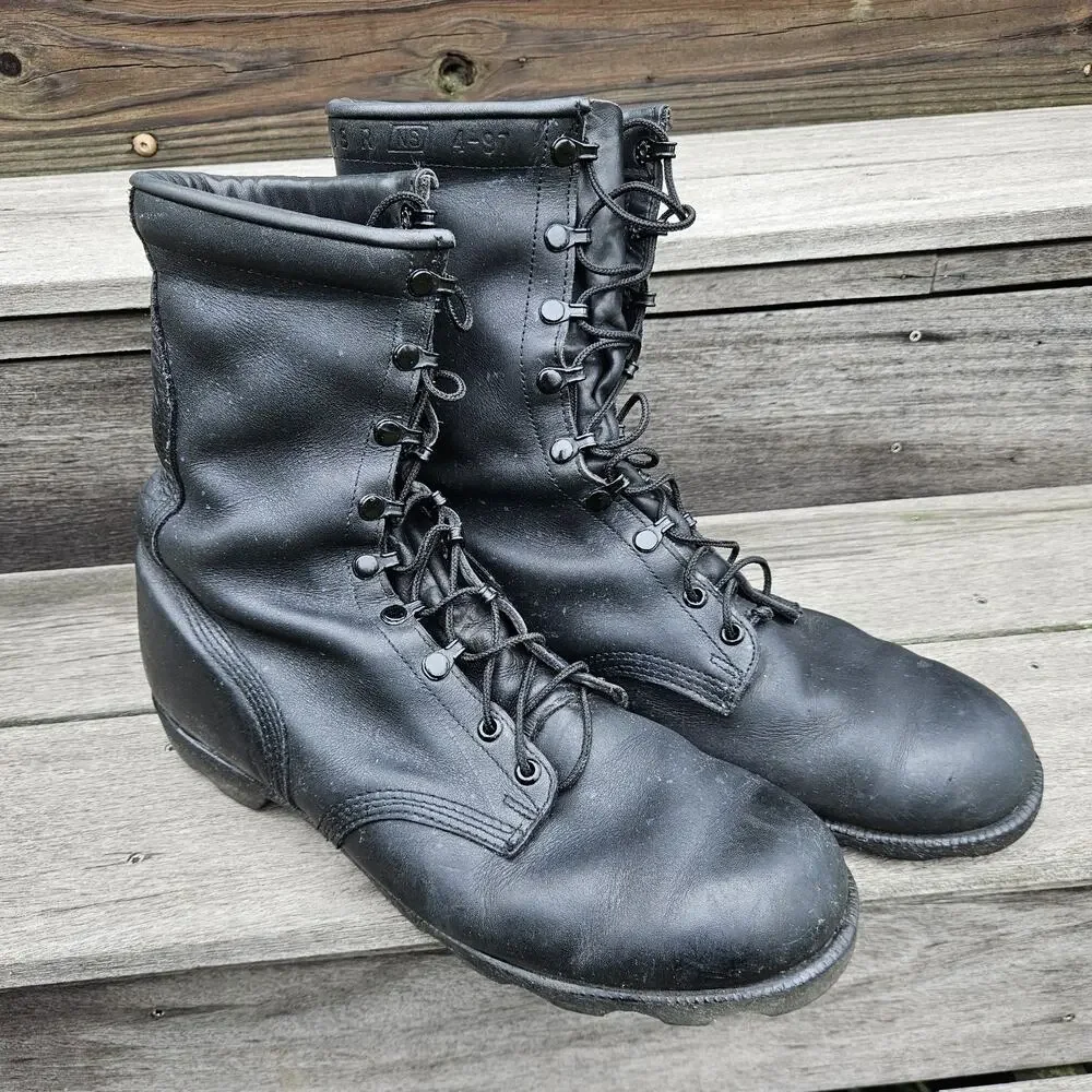 Wellco Boots Men's 13R Ro-Search Jump Black Leather Military Army 4-97 Biker
